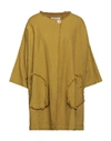 ALESSIA SANTI ALESSIA SANTI WOMAN OVERCOAT & TRENCH COAT MUSTARD SIZE 4 COTTON, ELASTANE