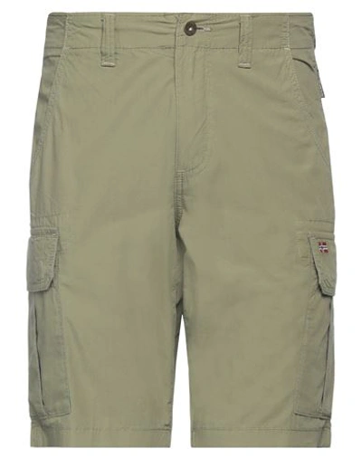 Napapijri Man Shorts & Bermuda Shorts Military Green Size 30 Cotton