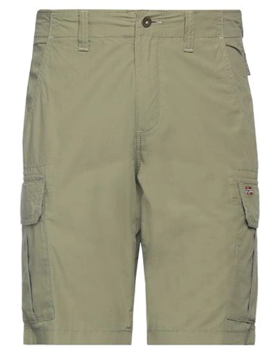 Napapijri Man Shorts & Bermuda Shorts Military Green Size 29 Cotton