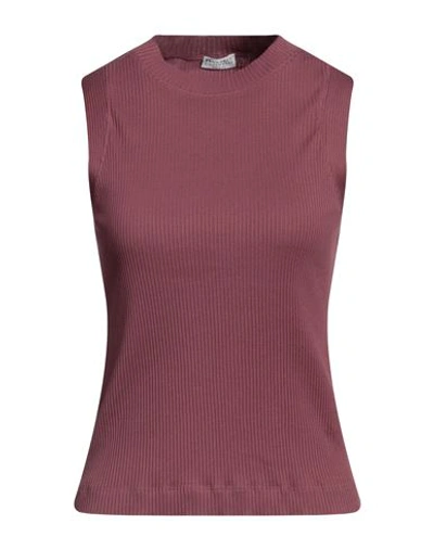 Brunello Cucinelli Woman T-shirt Pastel Pink Size L Cotton, Brass In Pink