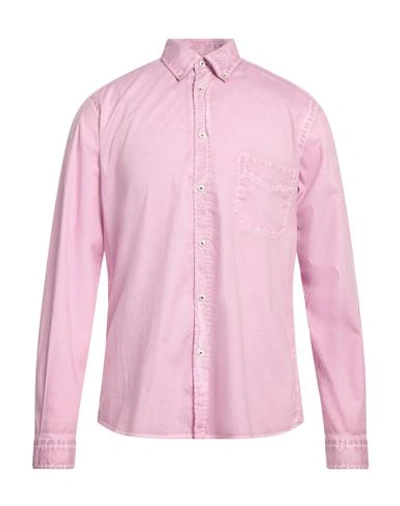 Ploumanac'h Man Shirt Pink Size 16 Cotton, Elastane