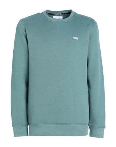 Vans Man Sweatshirt Sage Green Size L Cotton, Polyester In Blue