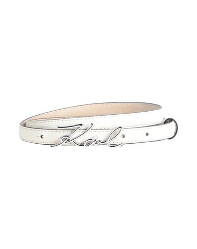 Karl Lagerfeld Woman Belt Beige Size 38 Leather