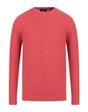 Drumohr Man Sweater Coral Size 40 Cotton In Red