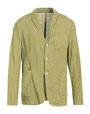 Aspesi Man Blazer Sage Green Size Xl Linen