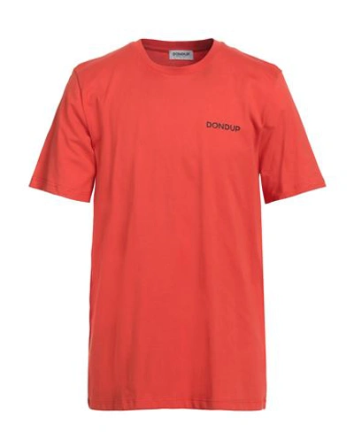 Dondup Man T-shirt Orange Size Xl Cotton In Orange