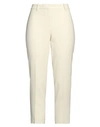 Theory Woman Pants Cream Size 6 Triacetate, Polyester In White