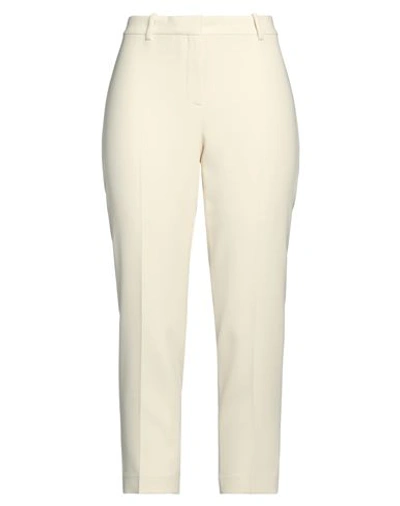 THEORY THEORY WOMAN PANTS CREAM SIZE 8 TRIACETATE, POLYESTER