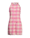 Msgm Woman Mini Dress Pink Size 6 Cotton, Polyamide, Elastane