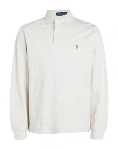 Polo Ralph Lauren Custom Slim Fit Mesh Polo Shirt Man Polo Shirt Off White Size Xxl Cotton