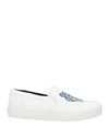 Kenzo Man Sneakers White Size 9 Textile Fibers