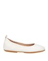 Fitflop Woman Ballet Flats White Size 6 Soft Leather