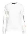 Love Moschino Woman Sweatshirt White Size 10 Cotton