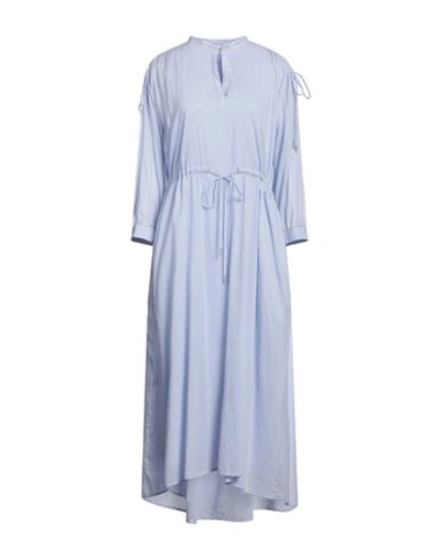 Peserico Woman Midi Dress Sky Blue Size 14 Cotton In Blue
