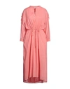 Peserico Woman Midi Dress Salmon Pink Size 12 Cotton
