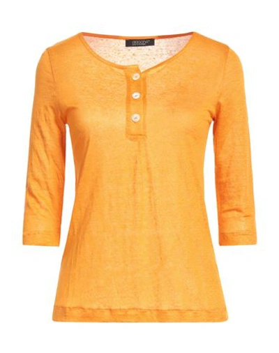 Aragona Woman T-shirt Orange Size 10 Linen