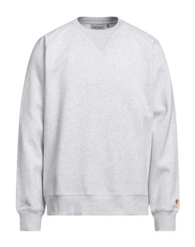 Carhartt Man Sweatshirt Light Grey Size S Cotton, Polyester