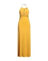 Diesel Woman Maxi Dress Ocher Size L Viscose, Elastane In Yellow