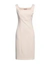 Twinset Woman Midi Dress Ivory Size 12 Polyester, Elastane In White