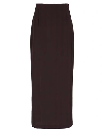 8 By Yoox High-waist Long Skirt W/ Back Split Woman Maxi Skirt Black Size L Recycled Polyamide, Elas In Red