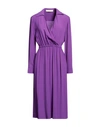 Jucca Woman Midi Dress Mauve Size 4 Acetate, Silk In Purple