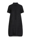120% Lino Woman Mini Dress Black Size 4 Linen