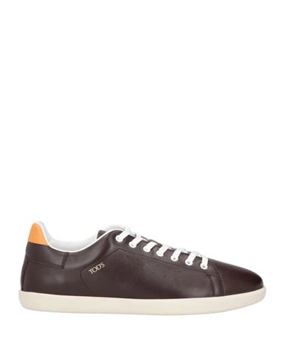 Tod's Man Sneakers Chocolate Brown Size 6.5 Soft Leather