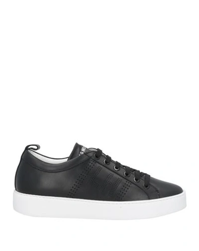 Les Hommes Man Sneakers Black Size 12 Calfskin