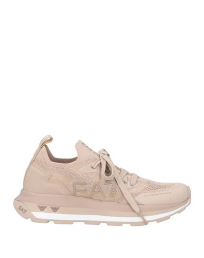 Ea7 Man Sneakers Beige Size 5.5 Polyester, Thermoplastic Polyurethane