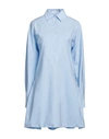 Alaïa Woman Mini Dress Sky Blue Size 2 Cotton