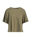 Aragona Woman T-shirt Military Green Size 8 Cotton