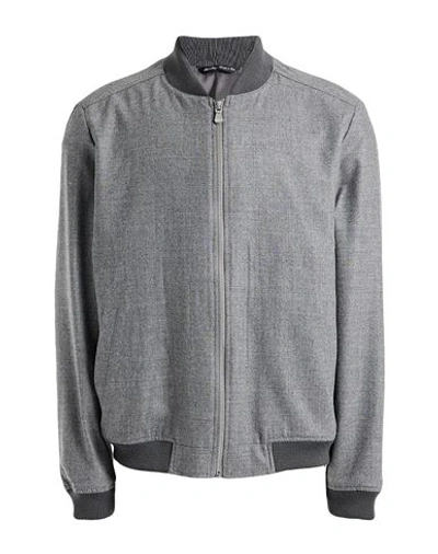 Tombolini Man Jacket Grey Size 44 Virgin Wool, Cotton, Silk, Linen