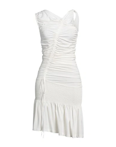 N°21 Woman Mini Dress White Size 8 Viscose, Polyester, Elastane