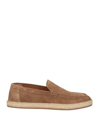 Doucal's Man Espadrilles Camel Size 8 Soft Leather In Beige