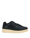 Jil Sander Panelled Low-top Leather Sneakers In Black