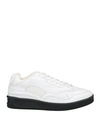 Jil Sander Man Sneakers White Size 12 Soft Leather, Textile Fibers