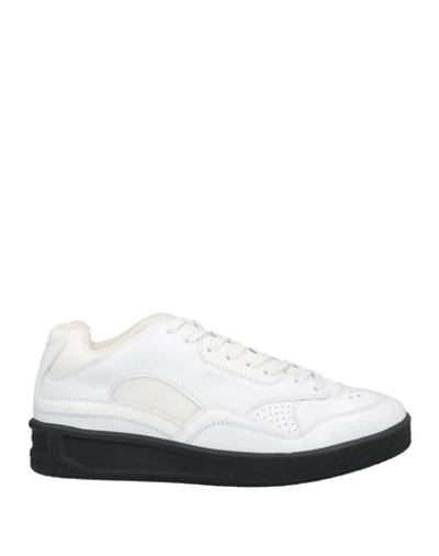Jil Sander Man Sneakers White Size 12 Soft Leather, Textile Fibers