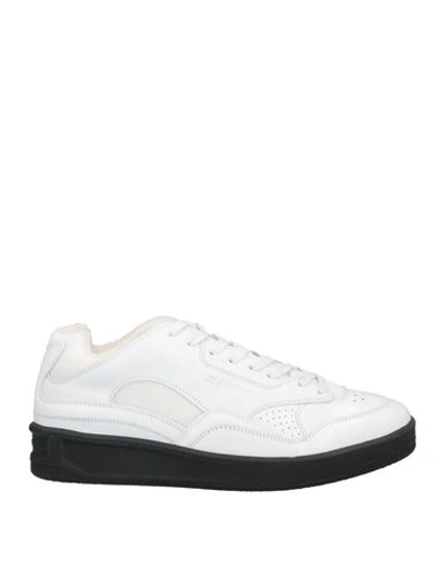 Jil Sander Man Sneakers White Size 12 Soft Leather, Textile Fibers In White