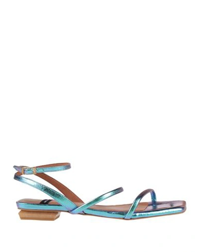 Angel Alarcon Ángel Alarcón Woman Sandals Pastel Blue Size 7 Leather