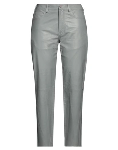 Drome Woman Pants Grey Size L Lambskin, Viscose, Polyester