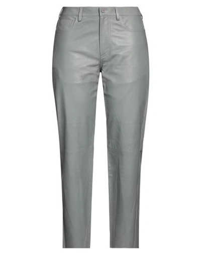 Drome Woman Pants Grey Size S Lambskin, Viscose, Polyester