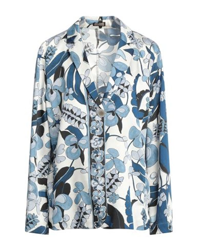 Maliparmi Malìparmi Woman Blazer Blue Size 6 Polyester In Blue