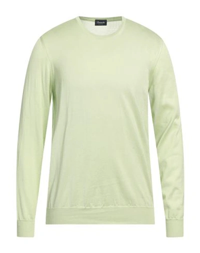 Drumohr Man Sweater Light Green Size 42 Cotton