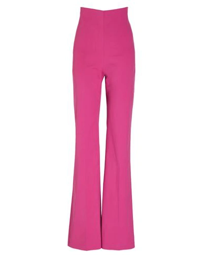 8 By Yoox Fitted Flare Pants Woman Pants Fuchsia Size 12 Cotton, Elastane In Pink