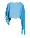 Simona Corsellini Woman Top Azure Size S Polyester In Blue