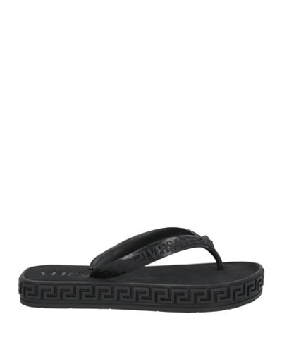 Versace Woman Thong Sandal Black Size 5 Rubber