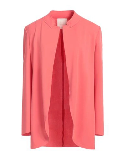 King Kong Woman Overcoat & Trench Coat Salmon Pink Size 10 Polyester, Elastane