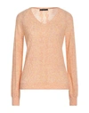 High Woman Sweater Salmon Pink Size Xl Virgin Wool, Nylon