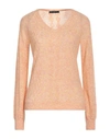 High Woman Sweater Salmon Pink Size Xl Virgin Wool, Nylon In Pink