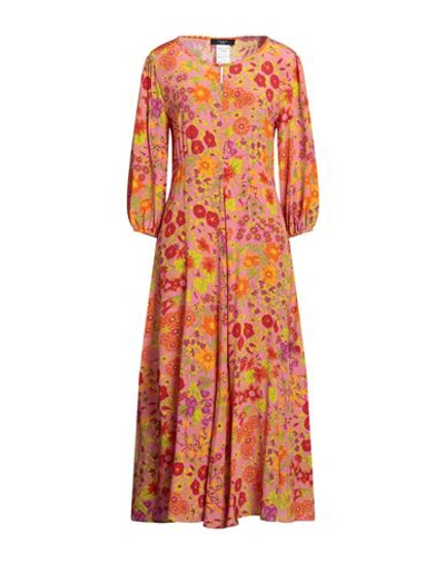 Weekend Max Mara Woman Maxi Dress Pink Size 14 Silk